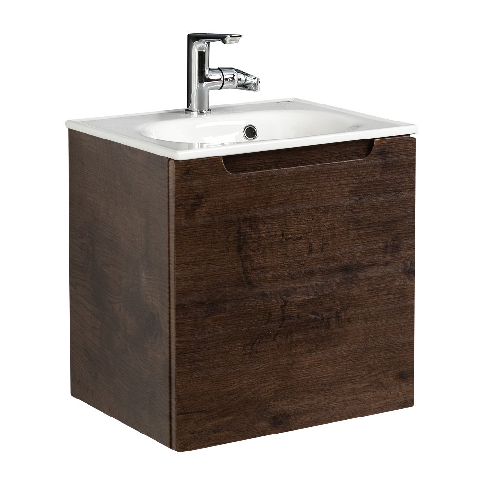 Тумба с раковиной BelBagno Etna 50 L темное дерево - 1