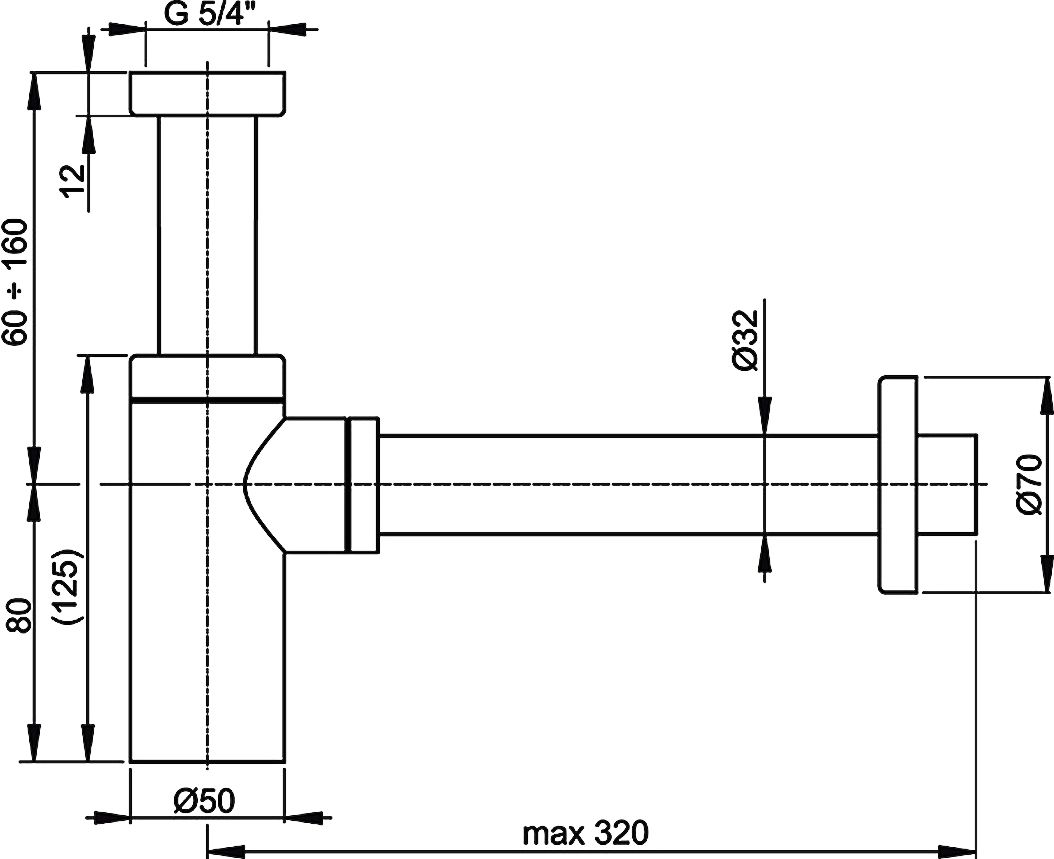 Сифон для раковины AlcaPlast A400 - 2