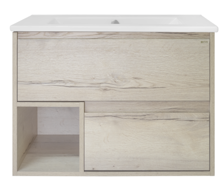 Тумба с раковиной Misty Дунай 75 светлое дерево УТ000010530 - 0