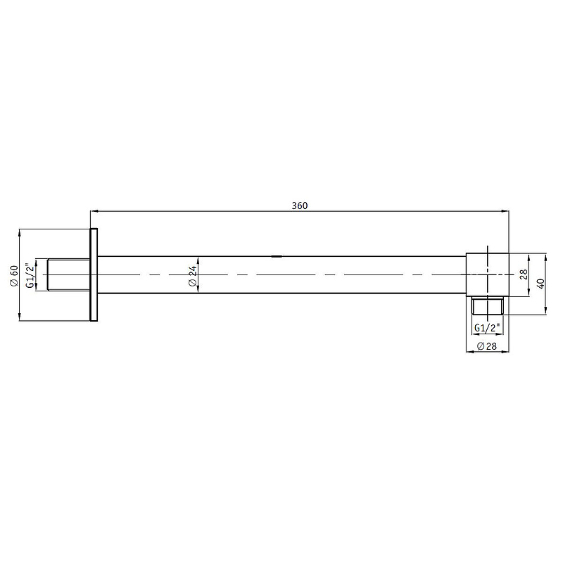 Кронштейн для верхнего душа RGW Shower Panels SP-121 хром 21140421-01 - 1