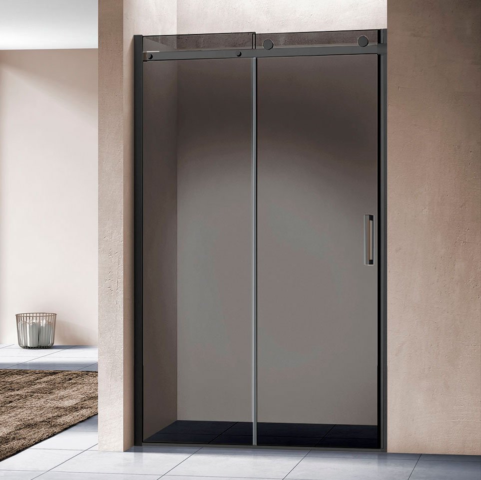 Душевая дверь в нишу Vincea Como VPS-1C120CGB 120 см, профиль черный, стекло тонированное - 0