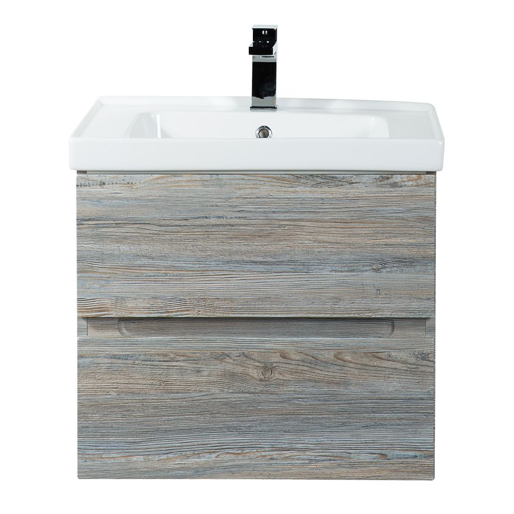 TECHNO База под раковину подвесная с двумя выкатными ящиками, Сосна AM-Techno-600-2C-SO-LW635 - 1