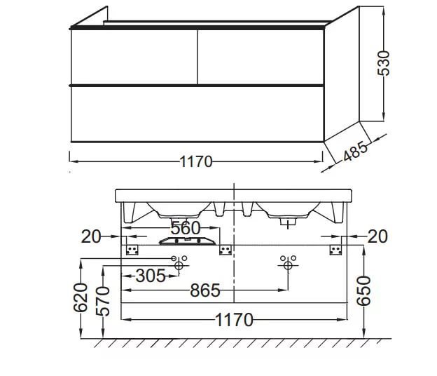 Тумба для комплекта Jacob Delafon Odeon Up 120 белый блестящий, 3 ящика EB892RU-J5 - 1