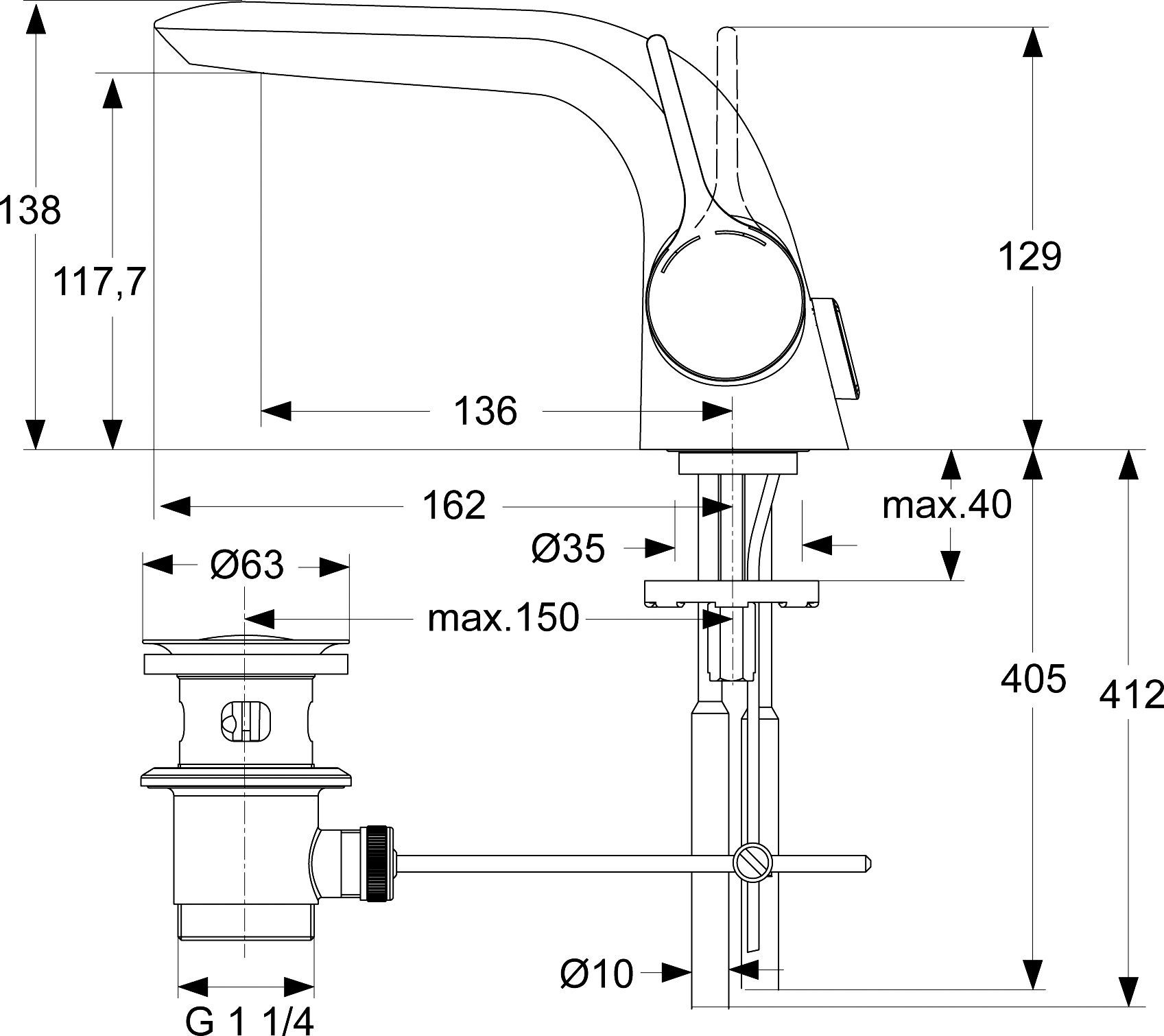 Смеситель для раковины Ideal Standard Melange хром  A4258AA - 5