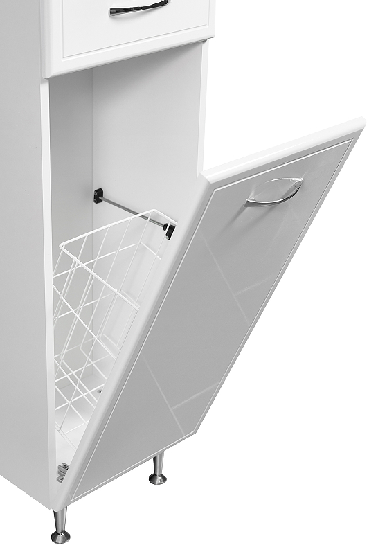 Шкаф-пенал Stella Polar Концепт 36 с бельевой корзиной белый SP-00000146 - 3