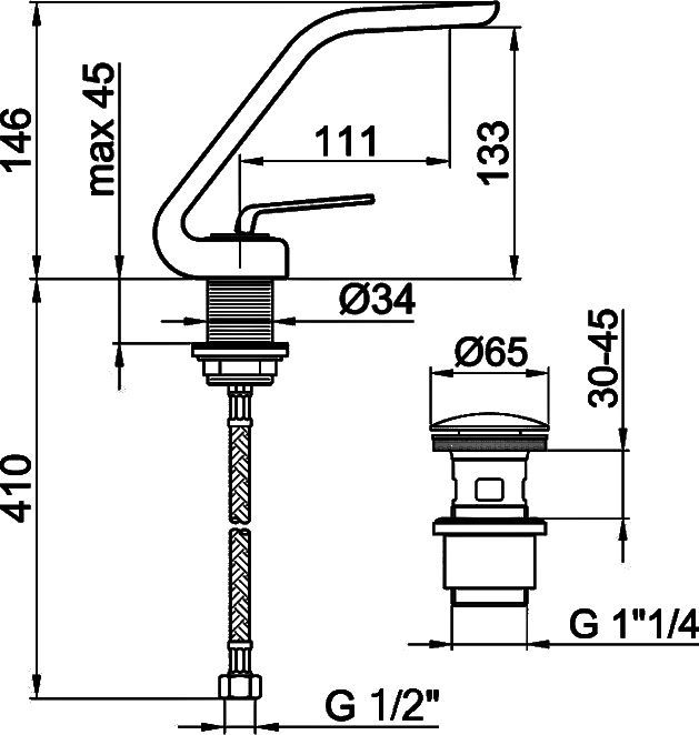 Смеситель для раковины Webert Wolo, хром  WO830102015 - 4