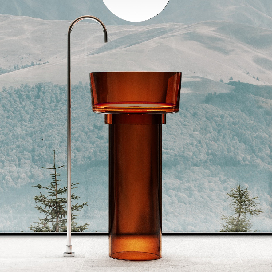 Раковина напольная ABBER Kristall 45 коричневый  AT2702Opal - 0