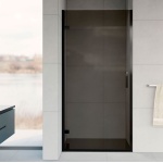 Душевая дверь в нишу Vincea Flex VDP-1F900CGB 90 см, хром, черный профиль, стекло тонированное