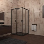 Душевой уголок Veconi Rovigo RV-13 100x100 профиль черный  RV13-100-01-C5