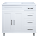 Тумба под раковину Misty Купер 90 левая белая глянцевая П-Куп01090-0124ЯЛ
