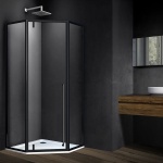 Душевой уголок Vincea Penta VSP-3P900CLB 90x90, профиль чёрный, стекло прозрачное