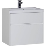 Тумба с раковиной Aquanet Латина 70 2 ящика белая 180032