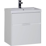 Тумба с раковиной Aquanet Латина 60 2 ящика белая 179934