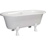 Ванна из искусственного камня Фэма Феррара 2 белая, белые ножки ФЕРРАРА-BI