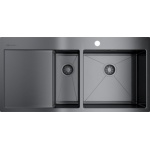 Мойка кухонная Omoikiri Akisame 100-2-GM-R вороненая сталь 4973104