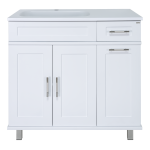 Тумба под раковину Misty Купер 90 L с бельевой корзиной белый