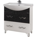 Тумба для комплекта Bellezza Маргарита 75 белая с черным