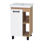 Тумба под раковину Misty Крафт 60 белая - светлое дерево