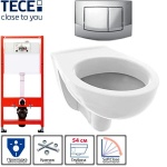 Инсталляция для унитаза TECE ambia 9400405 кнопка хром глянцевый