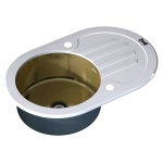 Мойка кухонная Zorg Inox Glass GL-7851-OV-WHITE-BRONZE белое стекло