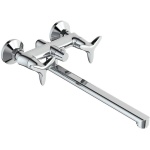 Смеситель для ванны с длинным изливом с керамическим дивертором Copter, IDDIS, COPSBL2i10WA