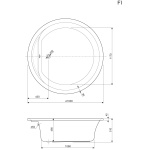 Акриловая ванна Cezares FI 160х160  FI ROUND-160-160-51
