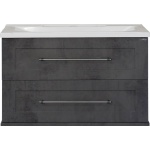 Тумба под раковину Misty Марта 80 подвесная, темный бетон П-Мрт-01080-2513П