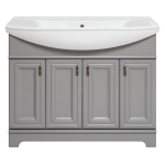 Тумба под раковину напольная Misty Лувр 105 серая глянцевая