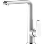 Смеситель для кухонной мойки Rossinka  белый, хром (W35-23)