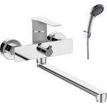 Смеситель одноручный (35мм)  универсальный с поворотным изливом 350мм, перламутр/хром RS35-32PC