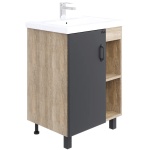 Тумба под раковину Onika Тимбер 50 серый матовый/дуб сонома (105035)