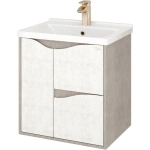 Тумба под раковину Onika Брендон 60 камень светлый/бетон крем (106138)