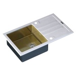 Мойка кухонная Zorg Inox Glass GL-7851-WHITE-BRONZE белое стекло