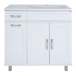 Тумба под раковину Misty Купер 90 R с бельевой корзиной белый П-Куп01090-012БкП