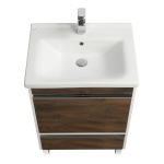 Тумба под раковину Aquaton Капри 60 белый-темное дерево 1A230101KPDB0