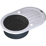 Мойка кухонная Zorg Glass GL-7851-OV-WHITE-GRAFIT графит