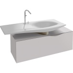 Тумба для комплекта Jacob Delafon Stillness 120 белый лак, с полупьедесталом, смещенная