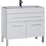 Тумба с раковиной Aquanet Верона 100 белая, 1 ящик, 2 двери