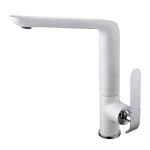 Смеситель для кухонной мойки Lemark Melange белый, хром (LM4905CW)