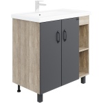 Тумба под раковину Onika Тимбер 80 серый матовый - светлое дерево