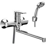 Смеситель одноручный (35мм)  для ванны с плоским изливом 350мм, хром RS28-33