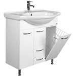 Тумба под раковину Onika Моника 75 с бельевой корзиной белый 