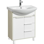 Тумба под раковину Aquaton Рико 65 белый-светлое дерево