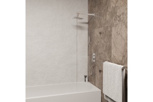 Шторка на ванну RGW Screens SC-056-2 40x150 профиль хром стекло прозрачное - 2