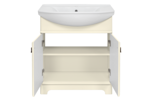 Тумба с раковиной Misty Лувр 75 бежевая глянцевая - 2