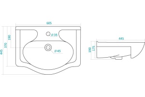 Раковина мебельная Style Line Селигер 60 белый - 3