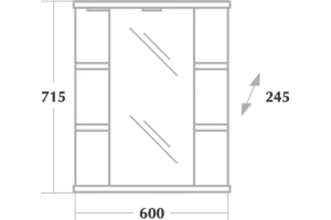 Зеркало-шкаф Onika Глория 60 R с подсветкой, белый (206008) - 3