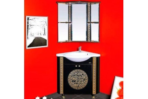 Зеркало-шкаф Misty Olimpia Lux 60 угловой L черная патина - 3