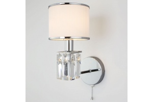 Бра Eurosvet Zaffiro 10099/1 хром/прозрачный хрусталь Strotskis (новый абажур)