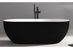 Акриловая ванна ABBER 170х80 черный матовый (AB9241MB) - 3